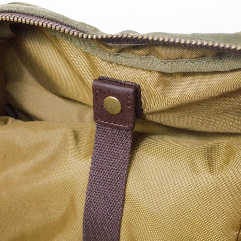 Campaign Waxed Canvas X-Large Duffle Bag by Mission Mercantile Leather Goods, handmade leather goods detail photo 15