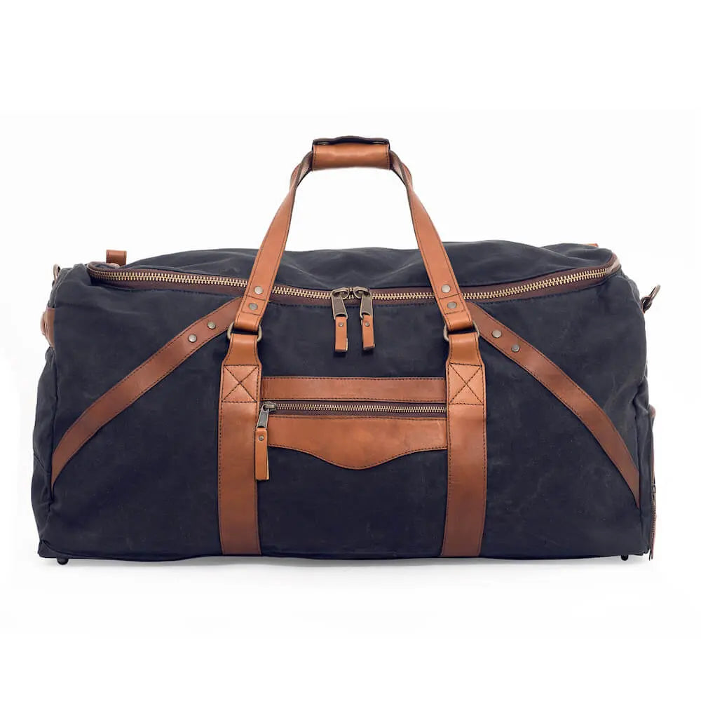 Campaign Waxed Canvas X-Large Duffle Bag by Mission Mercantile Leather Goods, handmade leather goods detail photo 25
