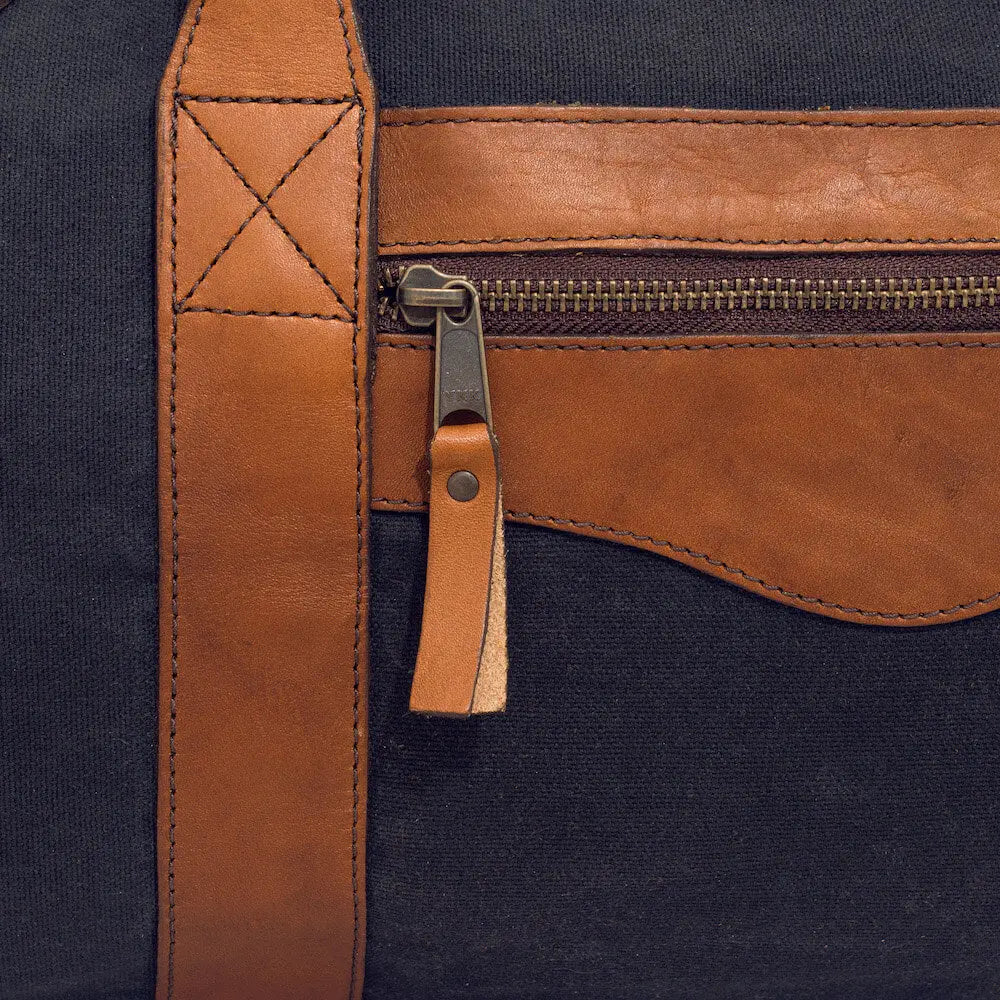 Campaign Waxed Canvas X-Large Duffle Bag by Mission Mercantile Leather Goods, handmade leather goods detail photo 31