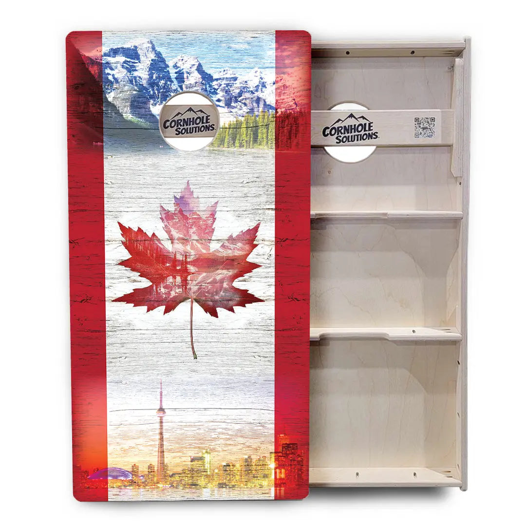 Canada Mountain Scene Cornhole Boards - Professional Tournament Series by Cornhole Solutions, custom cornhole board detail photo 3