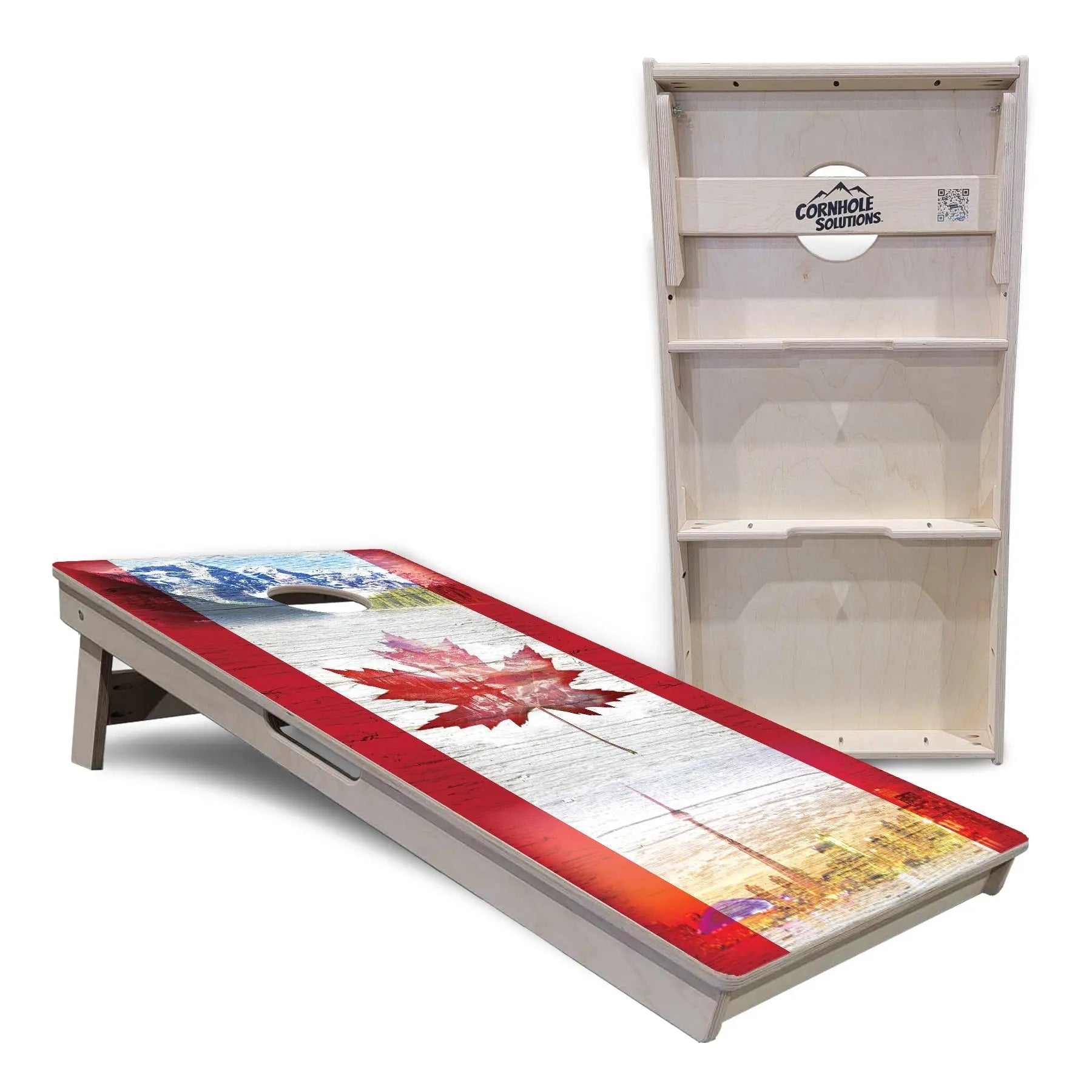 Canada Mountain Scene Cornhole Boards - Professional Tournament Series by Cornhole Solutions, custom cornhole board detail photo 4