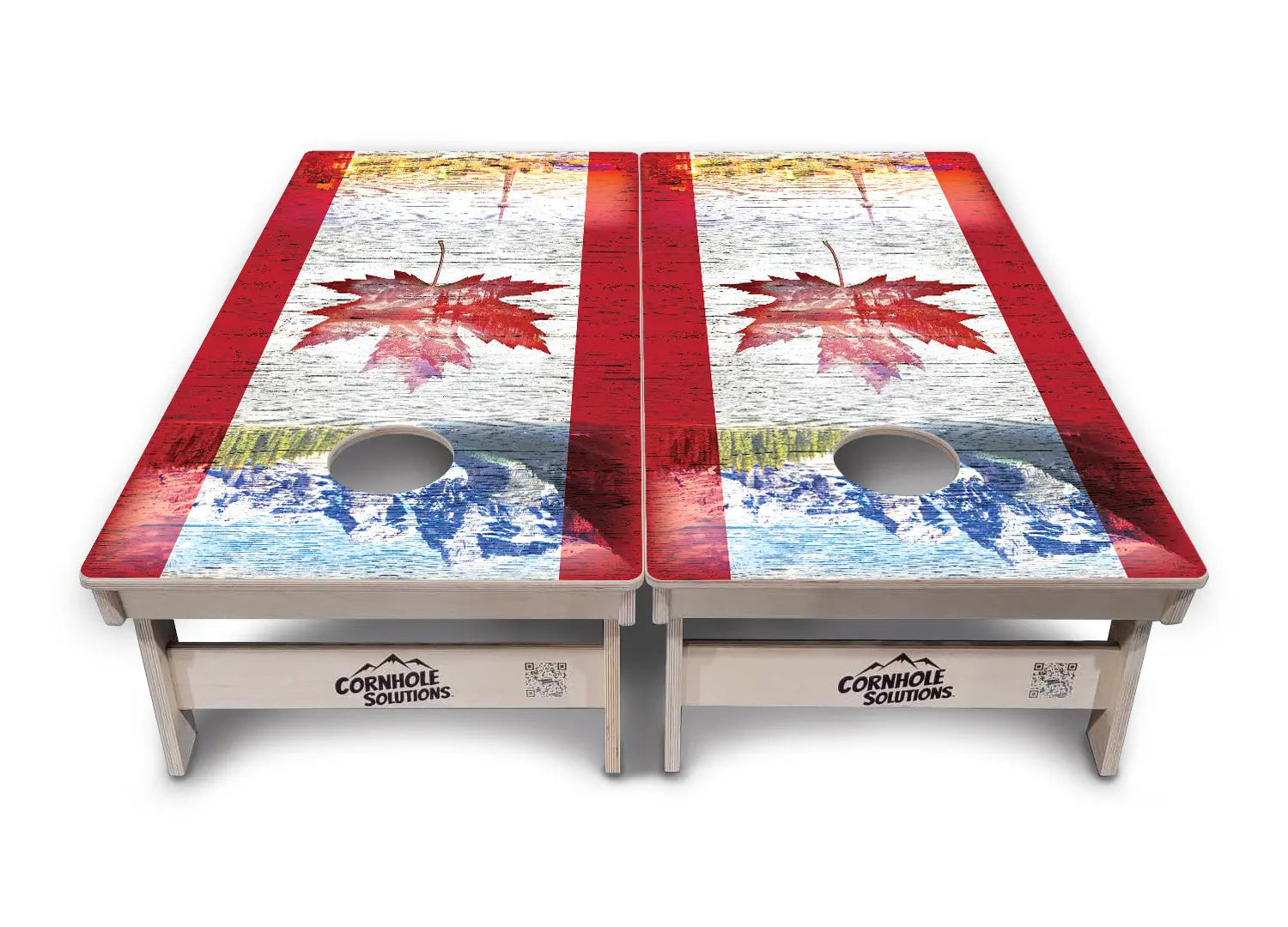 Canada Mountain Scene Cornhole Boards - Professional Tournament Series by Cornhole Solutions, custom cornhole board detail photo 5
