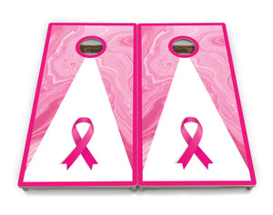 Cancer Awareness Breast Cornhole Boards - Professional Tournament Series by Cornhole Solutions, custom cornhole board detail photo 2