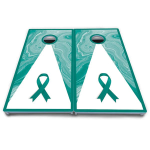 Cancer Awareness Cornhole Boards - All Weather Series by Cornhole Solutions, custom cornhole board detail photo 6