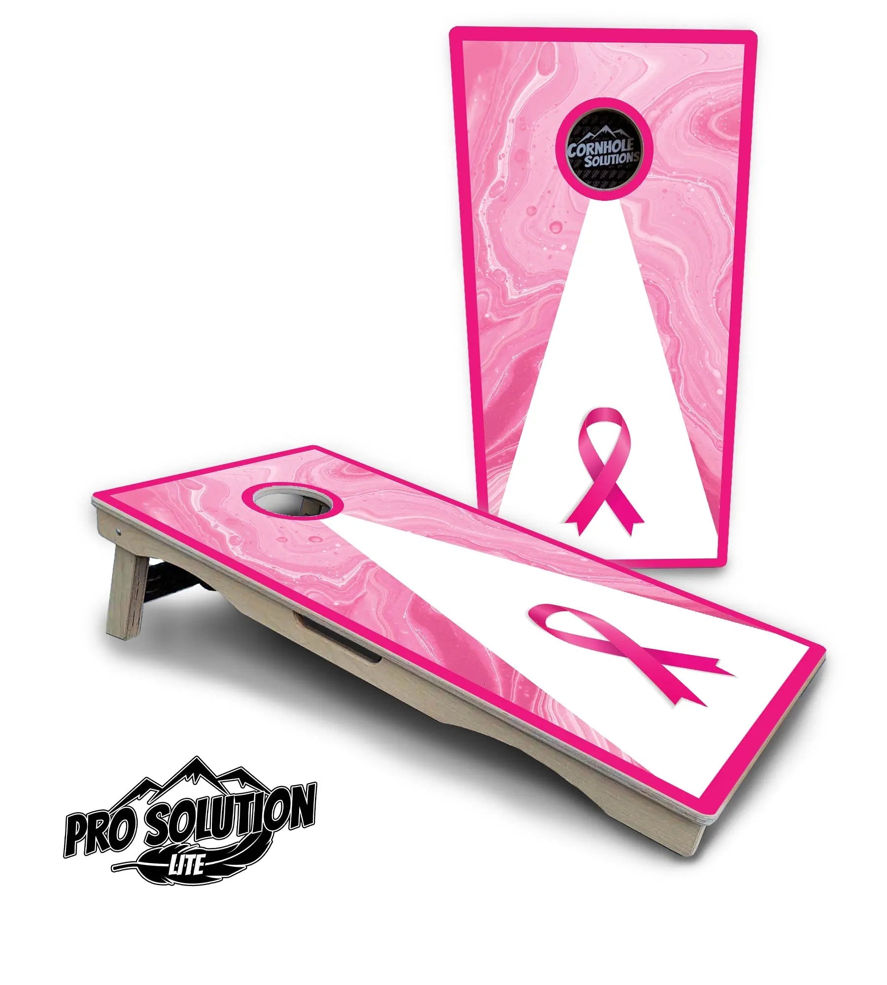 Cancer Awareness Cornhole Boards - Pro Solution Lite Series by Cornhole Solutions, custom cornhole board detail photo 2