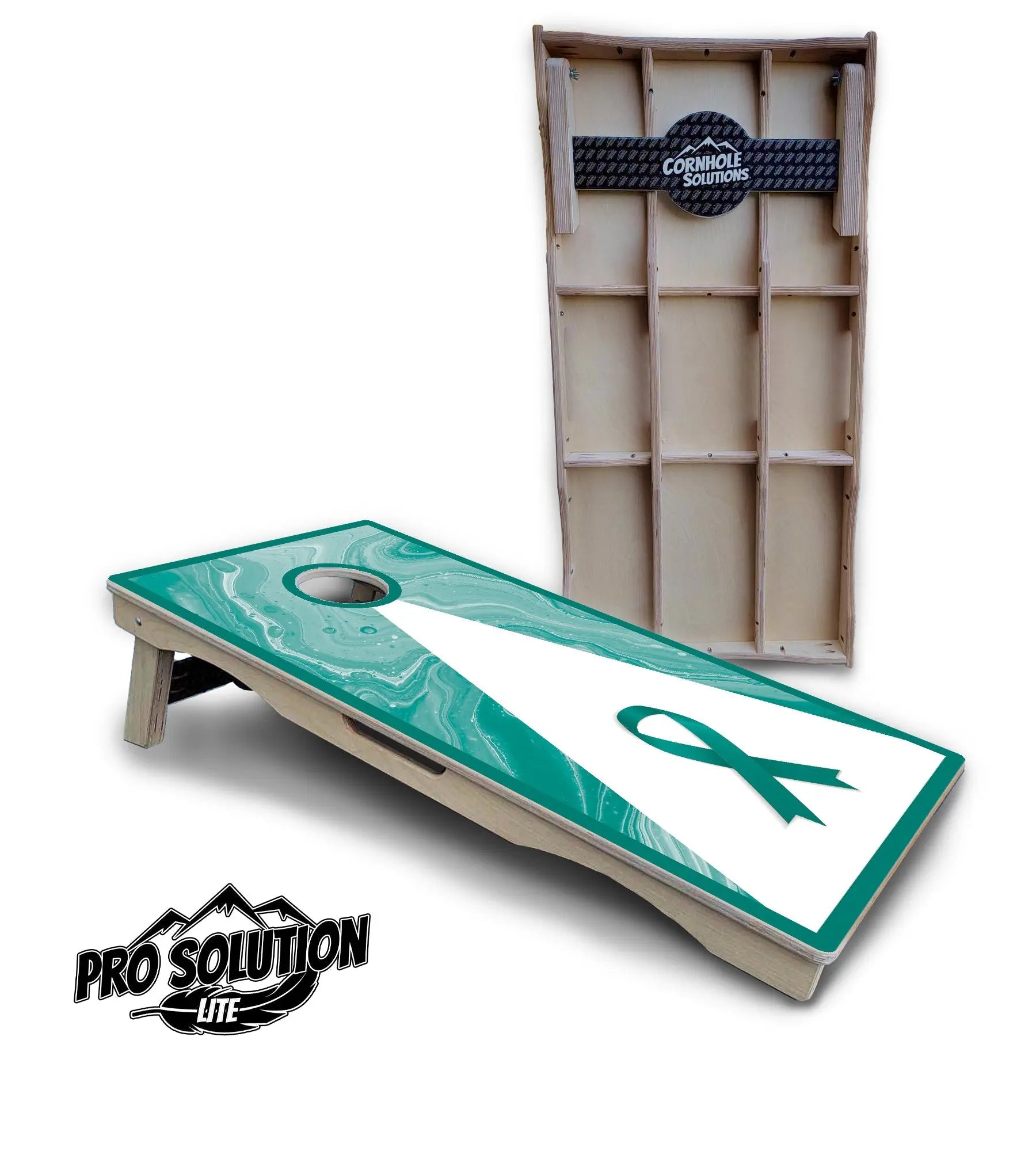Cancer Awareness Cornhole Boards - Pro Solution Lite Series by Cornhole Solutions, custom cornhole board detail photo 6
