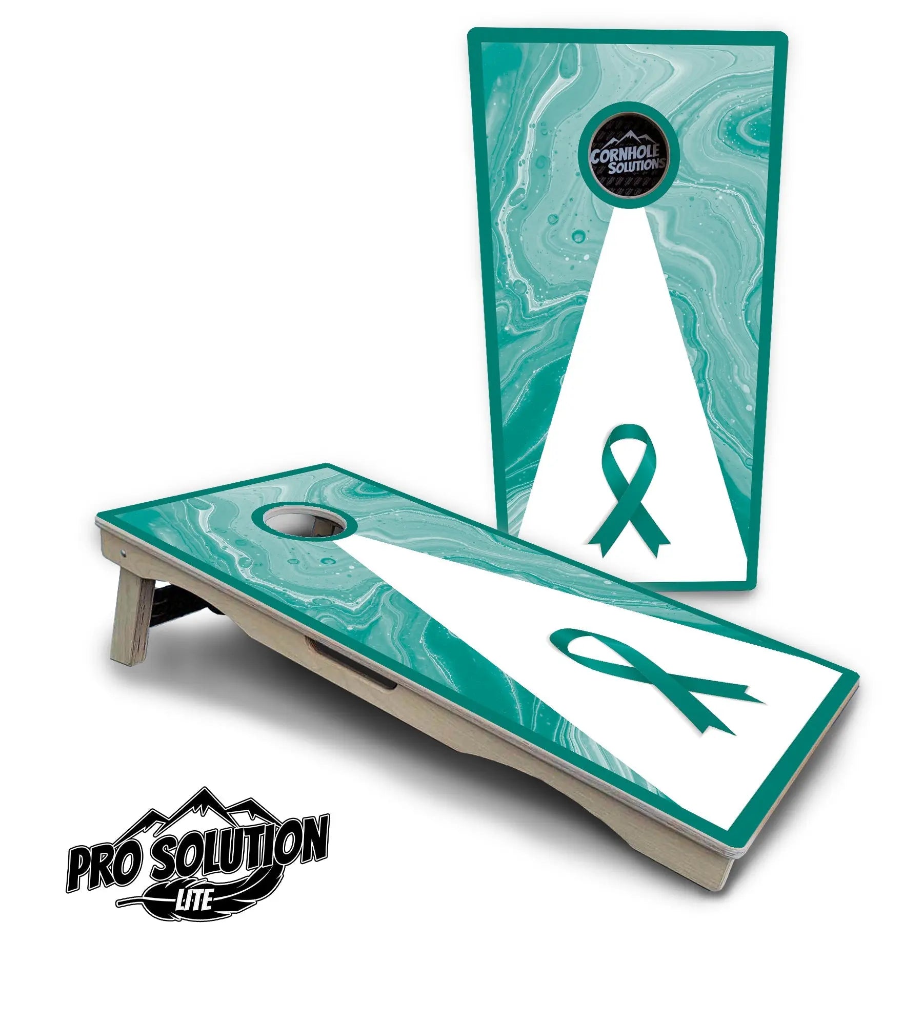 Cancer Awareness Cornhole Boards - Pro Solution Lite Series by Cornhole Solutions, custom cornhole board detail photo 7