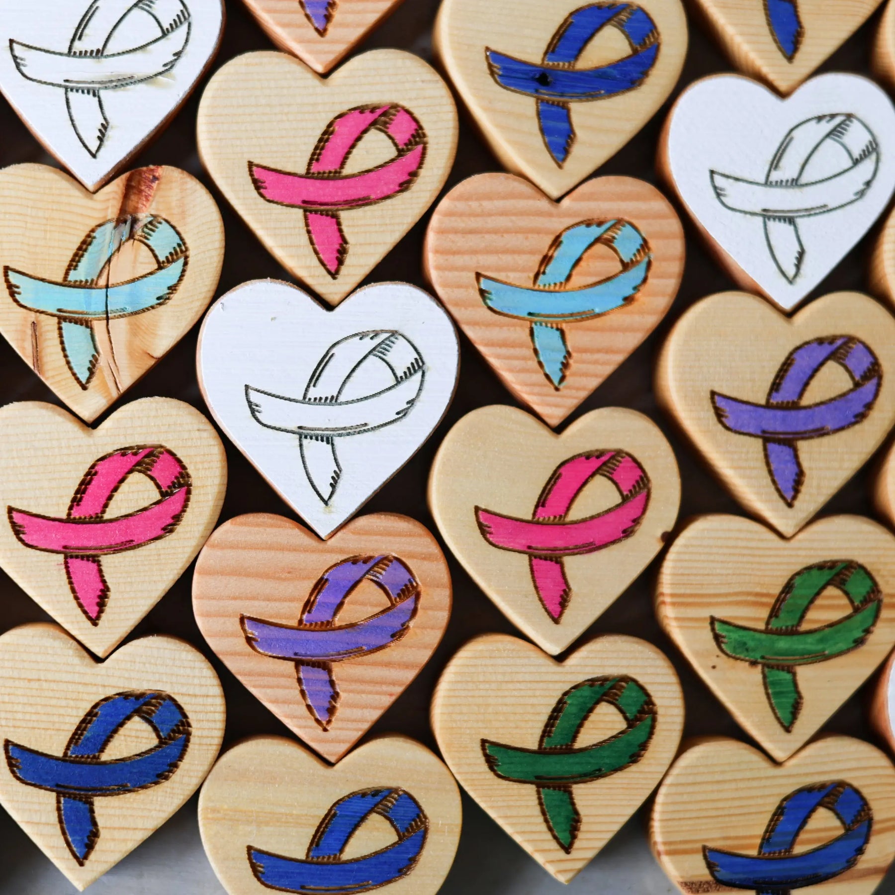 Cancer Awareness Hearts by Dennehey Design Co., Southern home decor detail photo 10