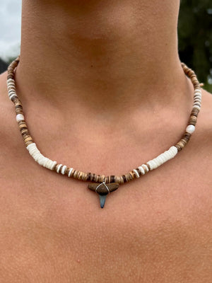 Canggu Shark Tooth Necklace by HALT, handmade jewelry detail photo 2