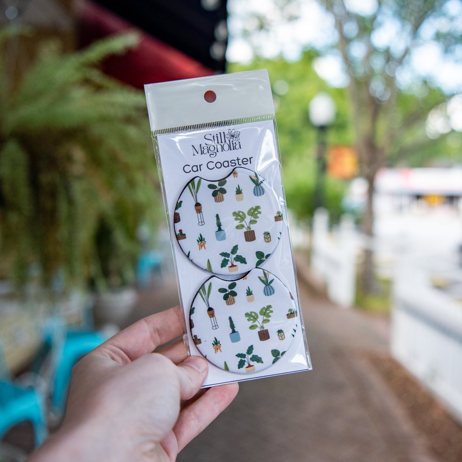 Car Coasters - Houseplant Pattern by Still Magnolia, Southern home decor main product photo