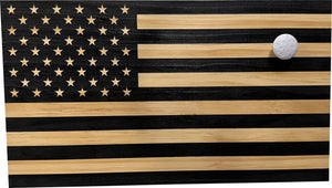 American Flag Decorative & Secure Wall-Mounted Gun Cabinet (Carbon Gray) by Bellewood Designs, Southern home decor detail photo 4