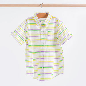 Carnival Time Short Sleeve Collared Shirt by Nola Tawk, Southern lifestyle apparel main product photo