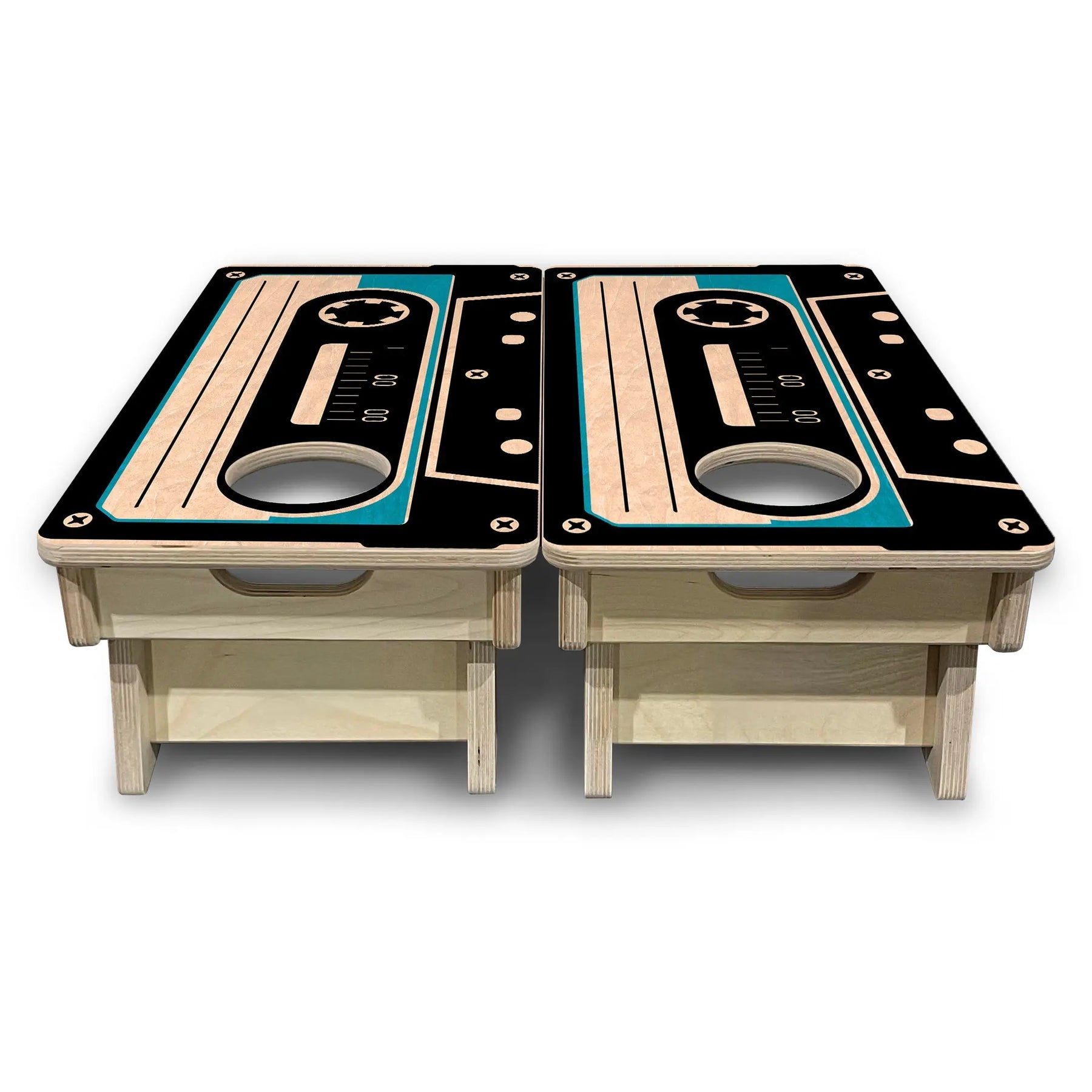 Cassette Tape - Mini or Vacation Size Cornhole Boards by Cornhole Solutions, custom cornhole board detail photo 5