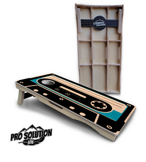 Cassette Tape Cornhole Boards - Pro Solution Lite Series by Cornhole Solutions, custom cornhole board main product photo