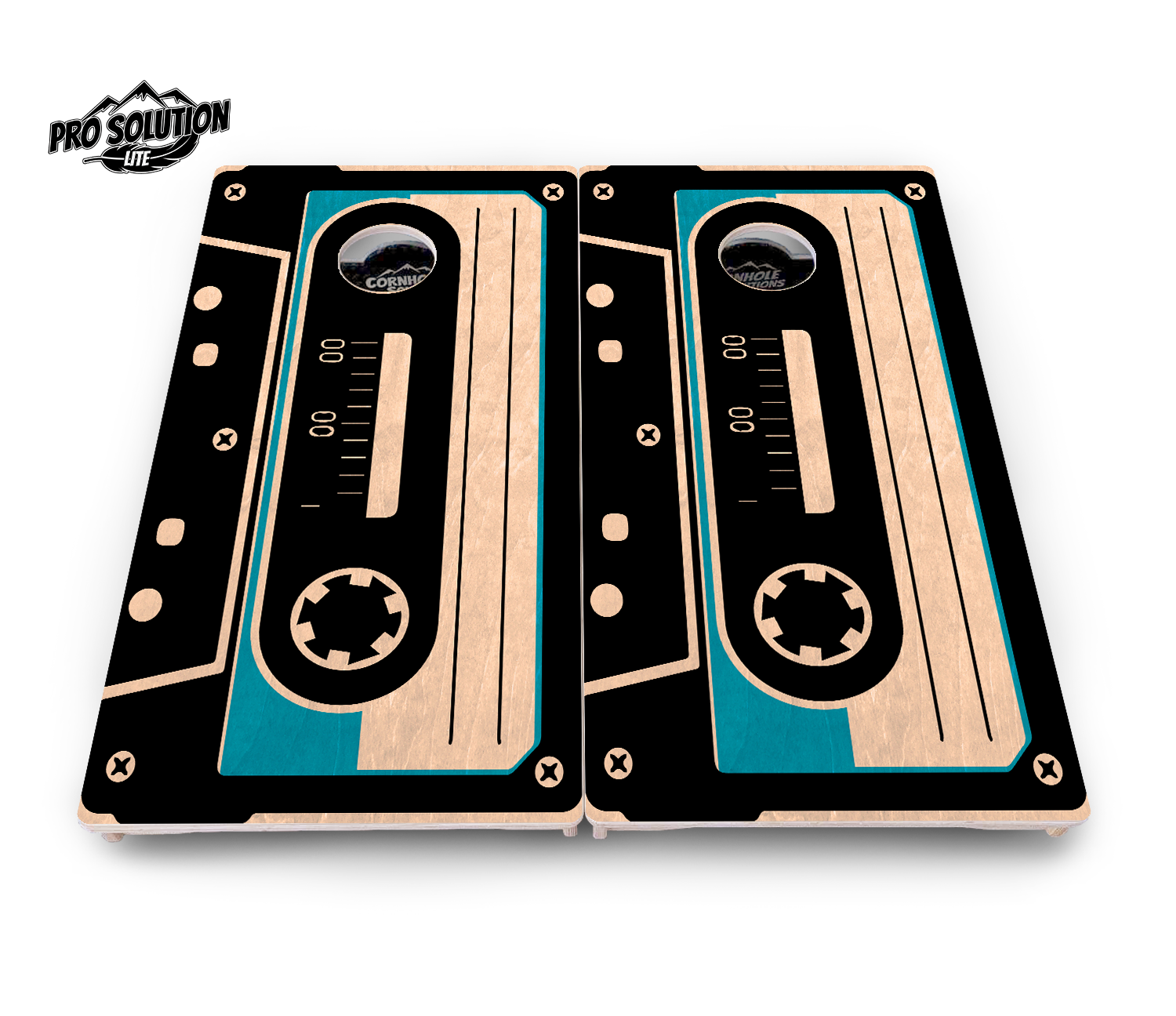 Cassette Tape Cornhole Boards - Pro Solution Lite Series by Cornhole Solutions, custom cornhole board detail photo 2