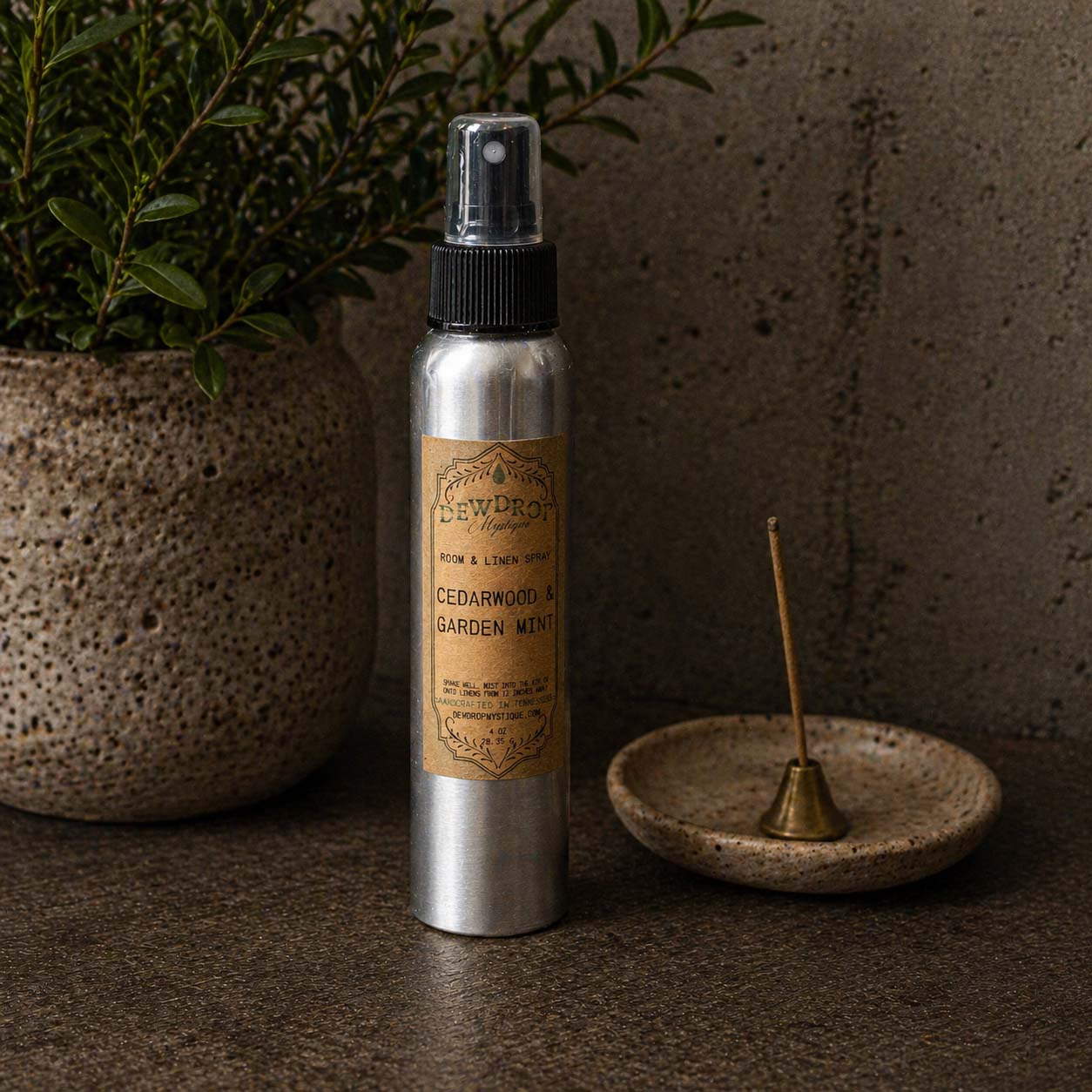 Cedarwood & Garden Mint Room Spray by Dewdrop Mystique LLC, scented candle main product photo