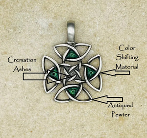 Celtic Memory Knot - Antiqued Pewter Memorial Pendant by Cotton Street Art Company, handmade jewelry detail photo 2