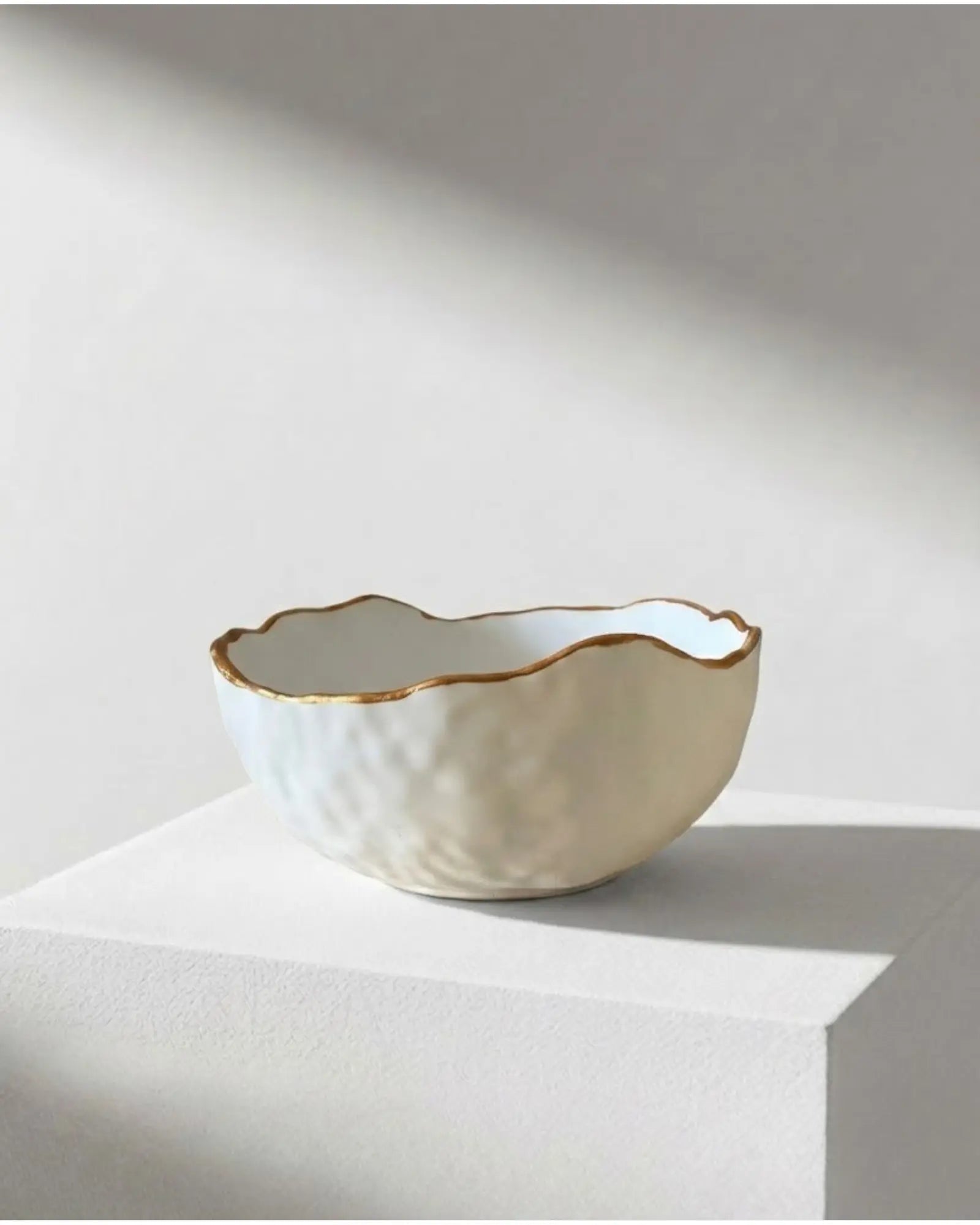 Ceramic Bowl - Gold Rim by Believe Candle, Southern home decor main product photo