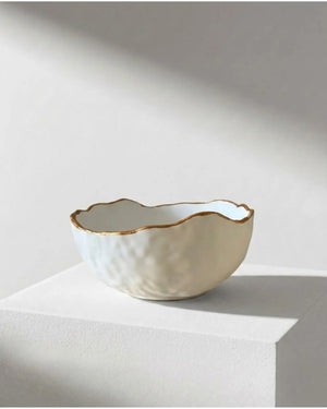 Ceramic Bowl - Gold Rim by Believe Candle, Southern home decor main product photo