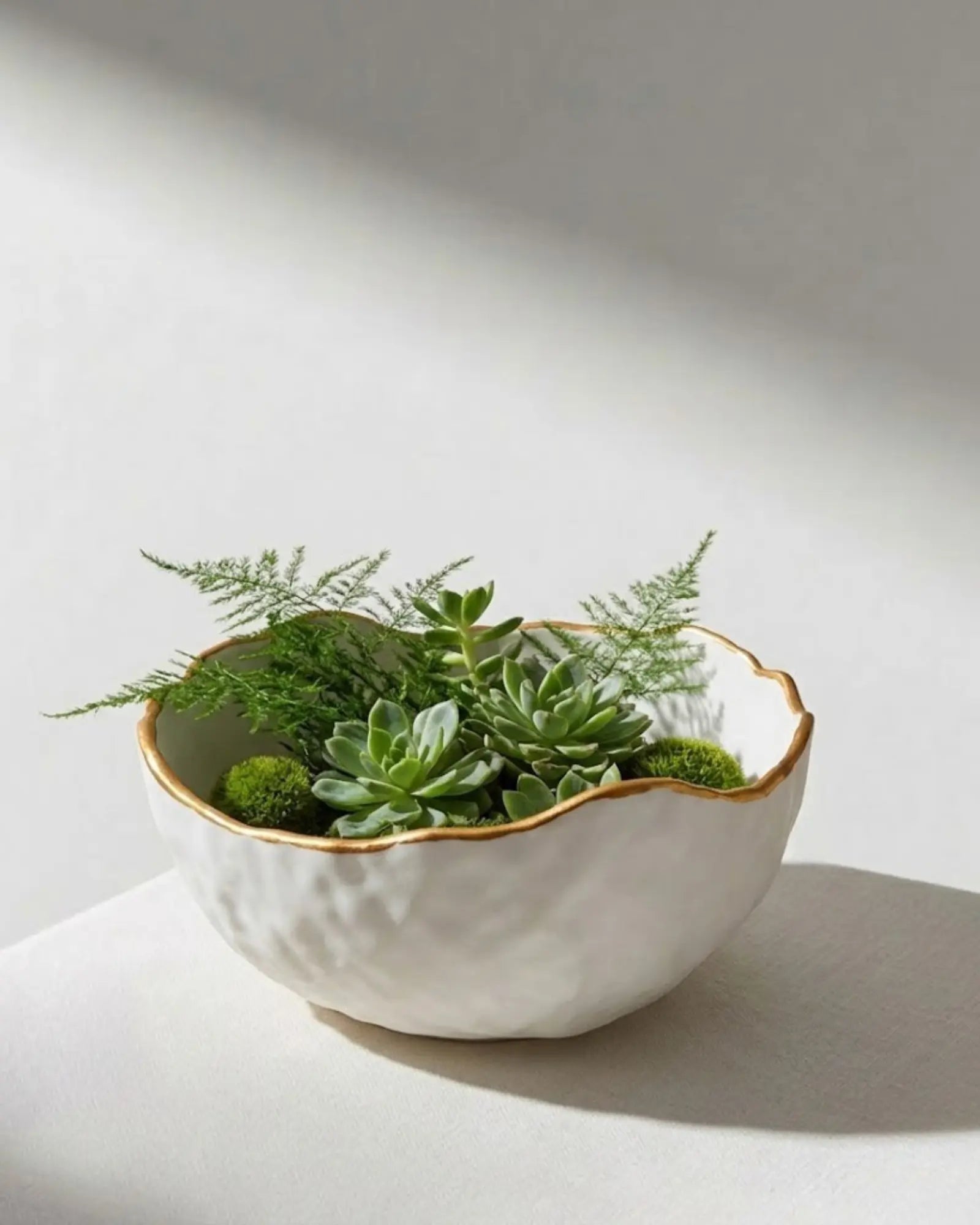 Ceramic Bowl - Gold Rim by Believe Candle, Southern home decor detail photo 6