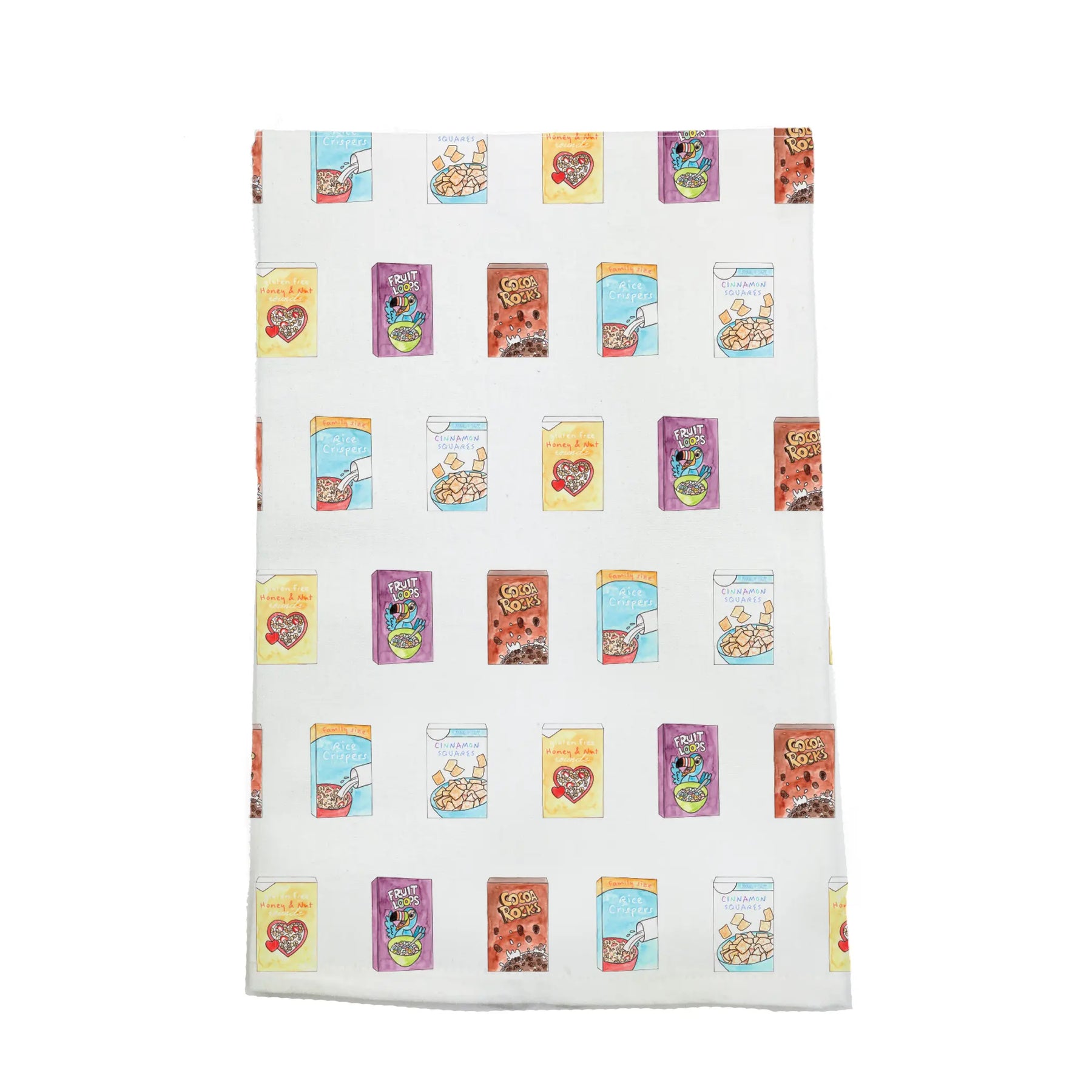 Cereal-sly Delicious Organic Cotton Kitchen Towel by Nola Tawk, tea towel main product photo