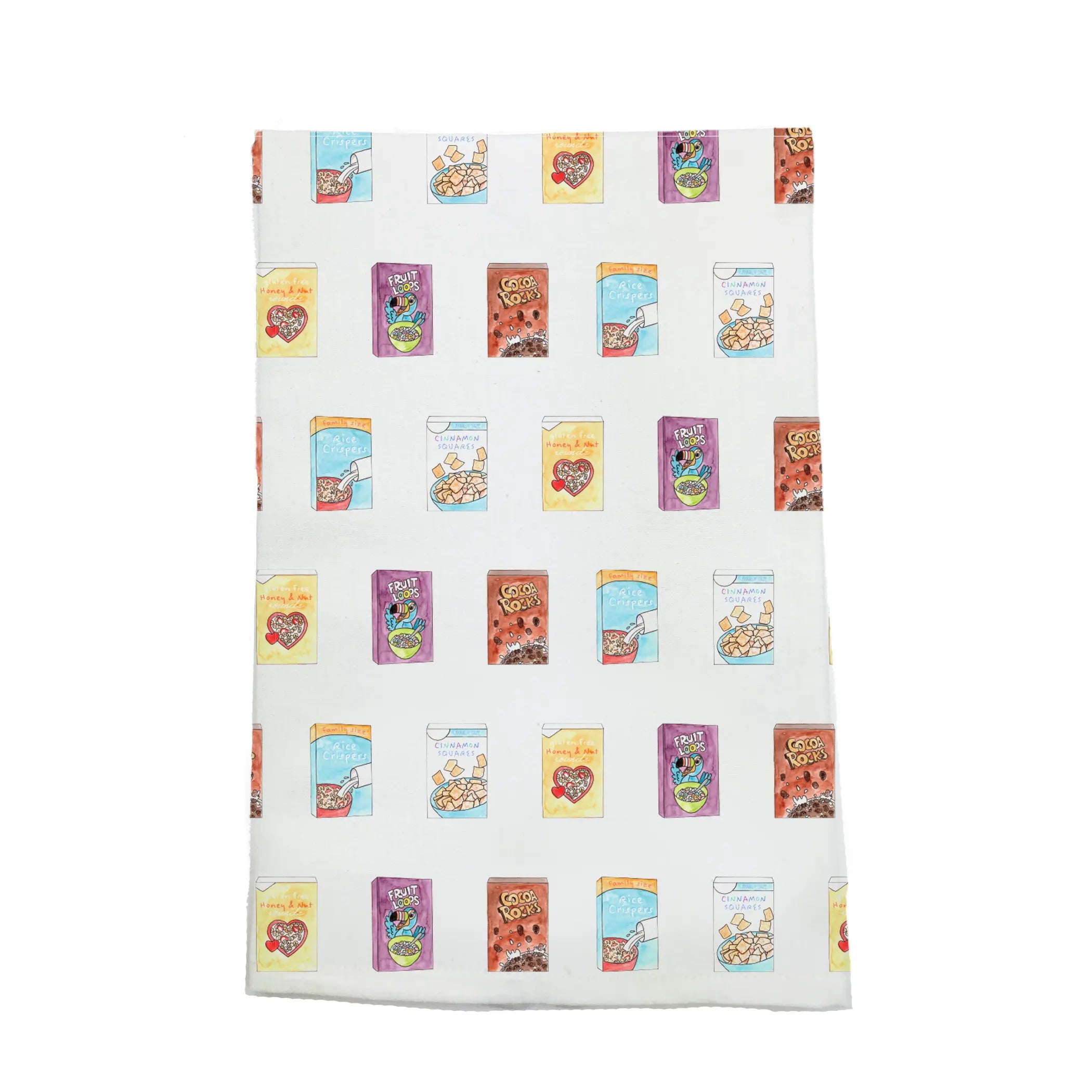 Cereal-sly Delicious Organic Cotton Kitchen Towel by Nola Tawk, tea towel main product photo