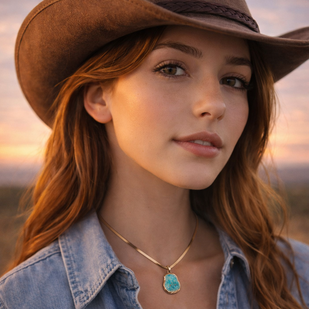 Turquoise Baron Snake Chain Pendant Necklace detail view by Barse Jewelry
