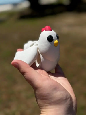 Chicken 3D Printed Fidget Toy | Large Farm Animal Sensory Toy by Mushroom Lady Co, paper gift detail photo 2