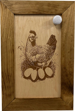 Hidden Gun Safe Chicken and Eggs Farmhouse Scene by Bellewood Designs by Bellewood Designs, Southern home decor detail photo 3