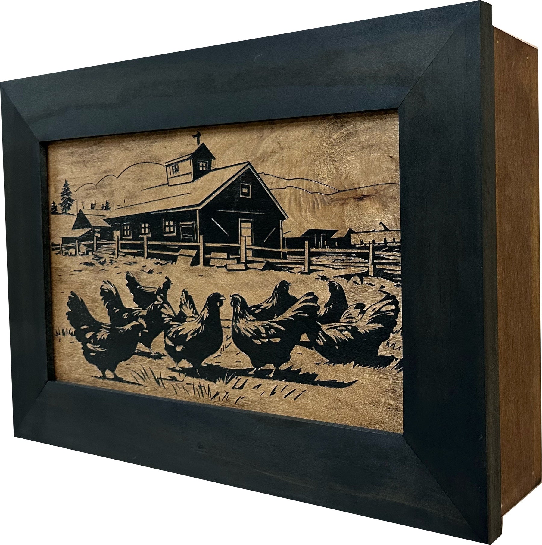 Chicken Farm Hidden Gun Safe - Handcrafted Gun Concealment Decor - Hidden Gun Shelf with Magnetic Lock for Quick Access - Hidden Wall Safe for Secure by Bellewood Designs