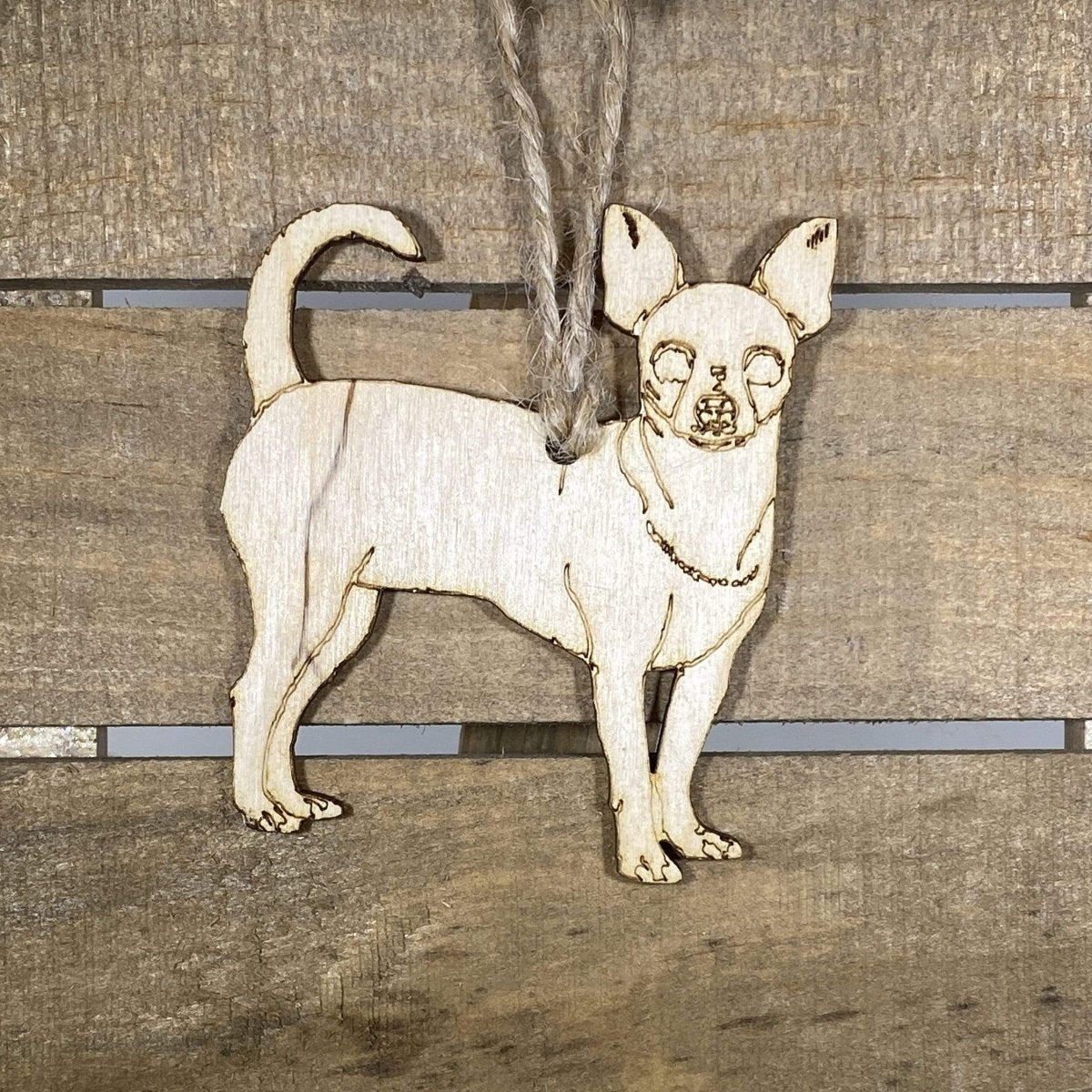 Chihuahua Wooden Christmas Ornament | Cute Dog Holiday Decor by Cate's Concepts, LLC, Southern home decor main product photo
