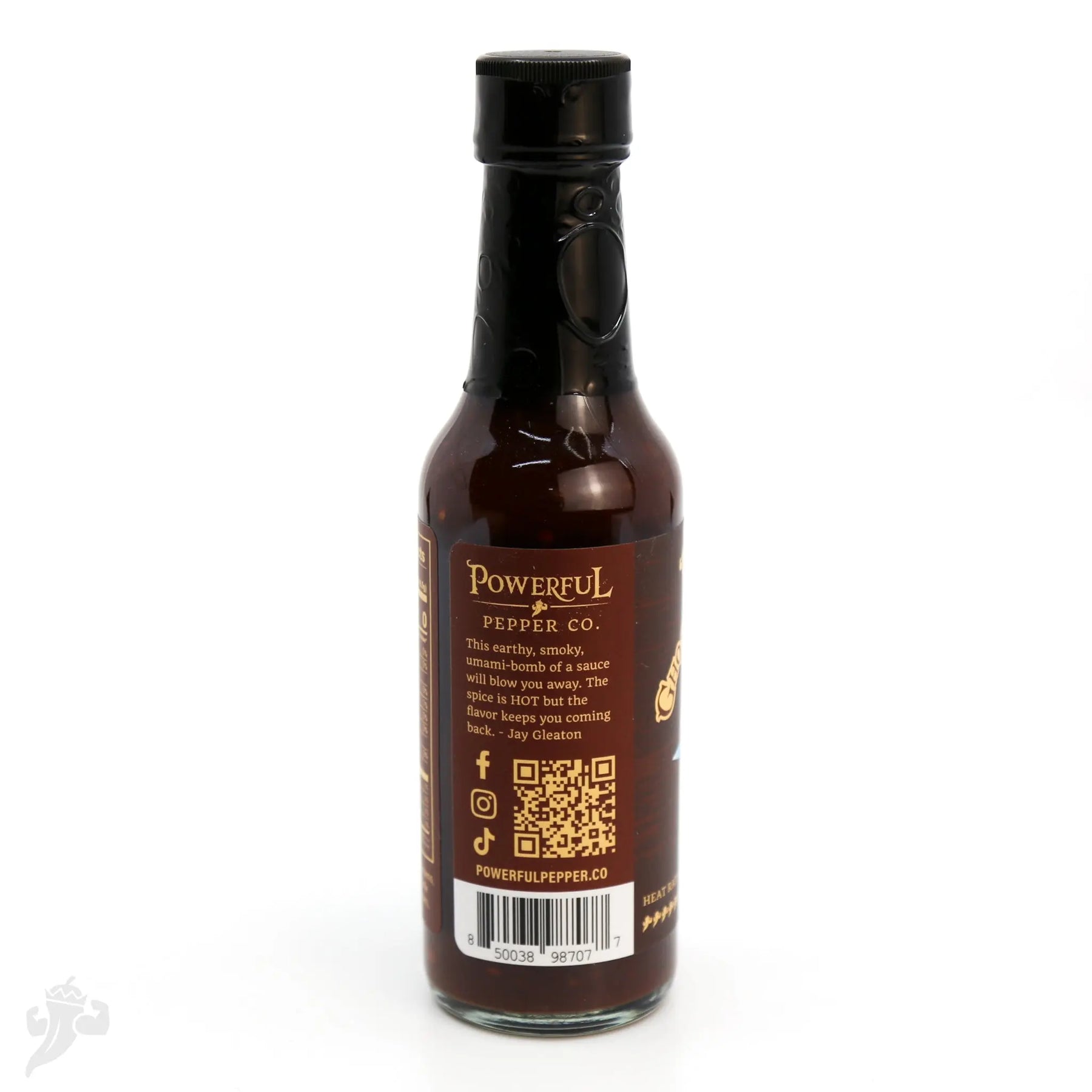 Chipotle Ghost & Black Garlic Hot Sauce by Powerful Pepper Company, Southern food gift detail photo 2