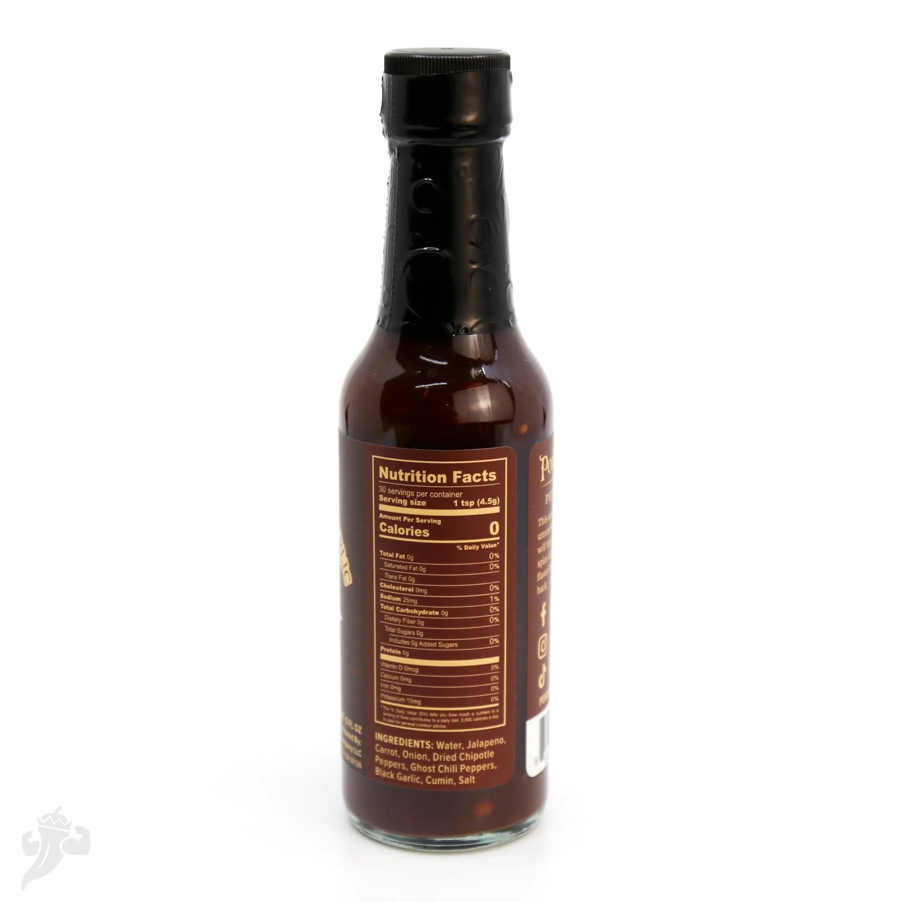 Chipotle Ghost & Black Garlic Hot Sauce by Powerful Pepper Company, Southern food gift detail photo 3
