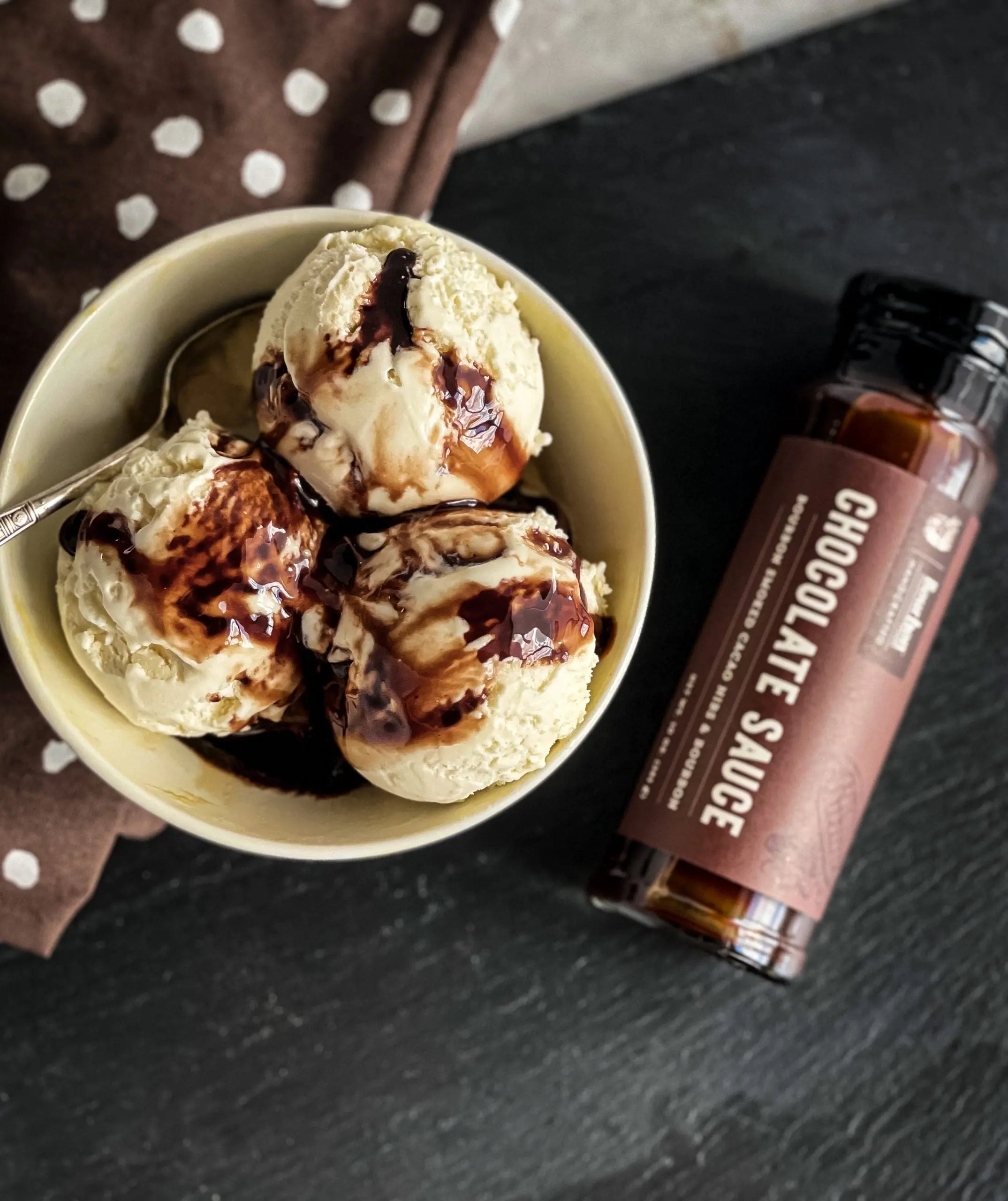 Chocolate Sauce – Bourbon Smoked Cacao Nibs & Bourbon by Bourbon Barrel Foods, Southern food gift detail photo 2