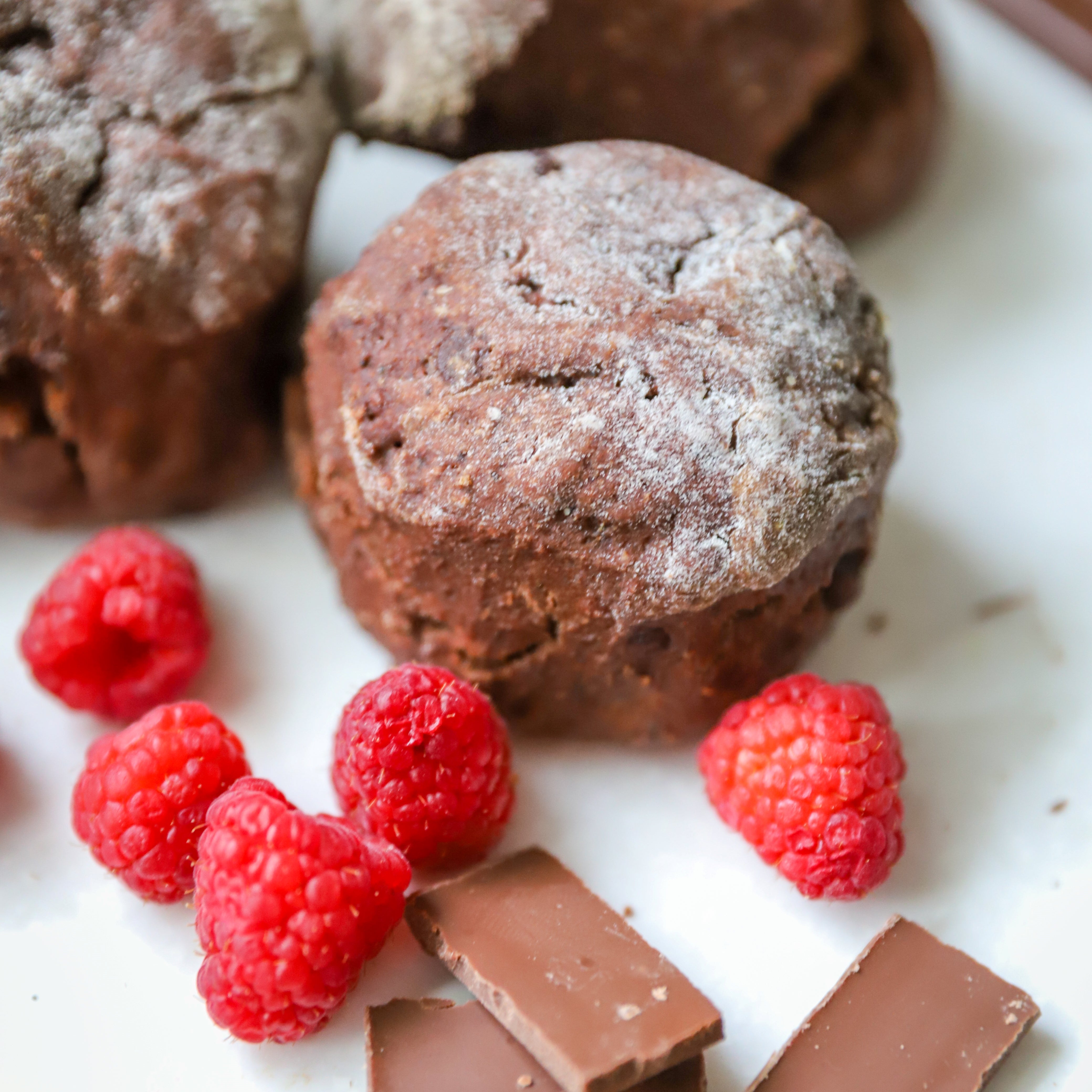 Chocolate Raspberry Buttermilk Scones detail view by Two and a Half Irishmen - Traditional Irish Baking