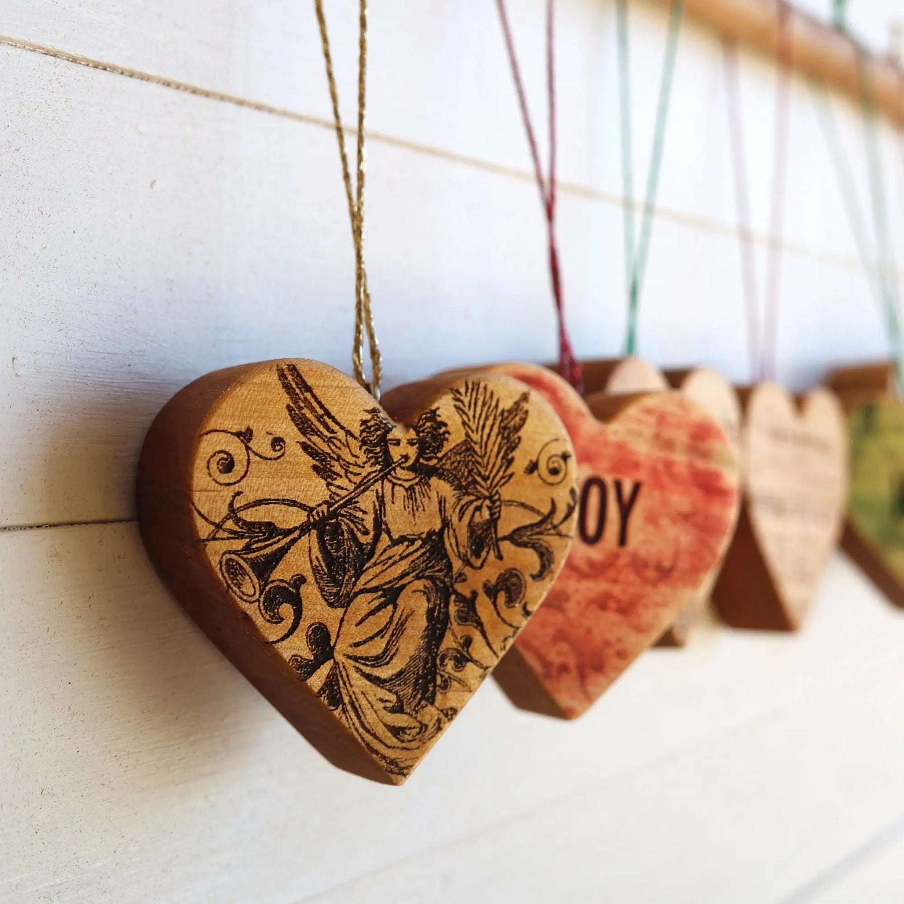 Christmas Carol Heart Ornaments by Dennehey Design Co., Southern home decor detail photo 2