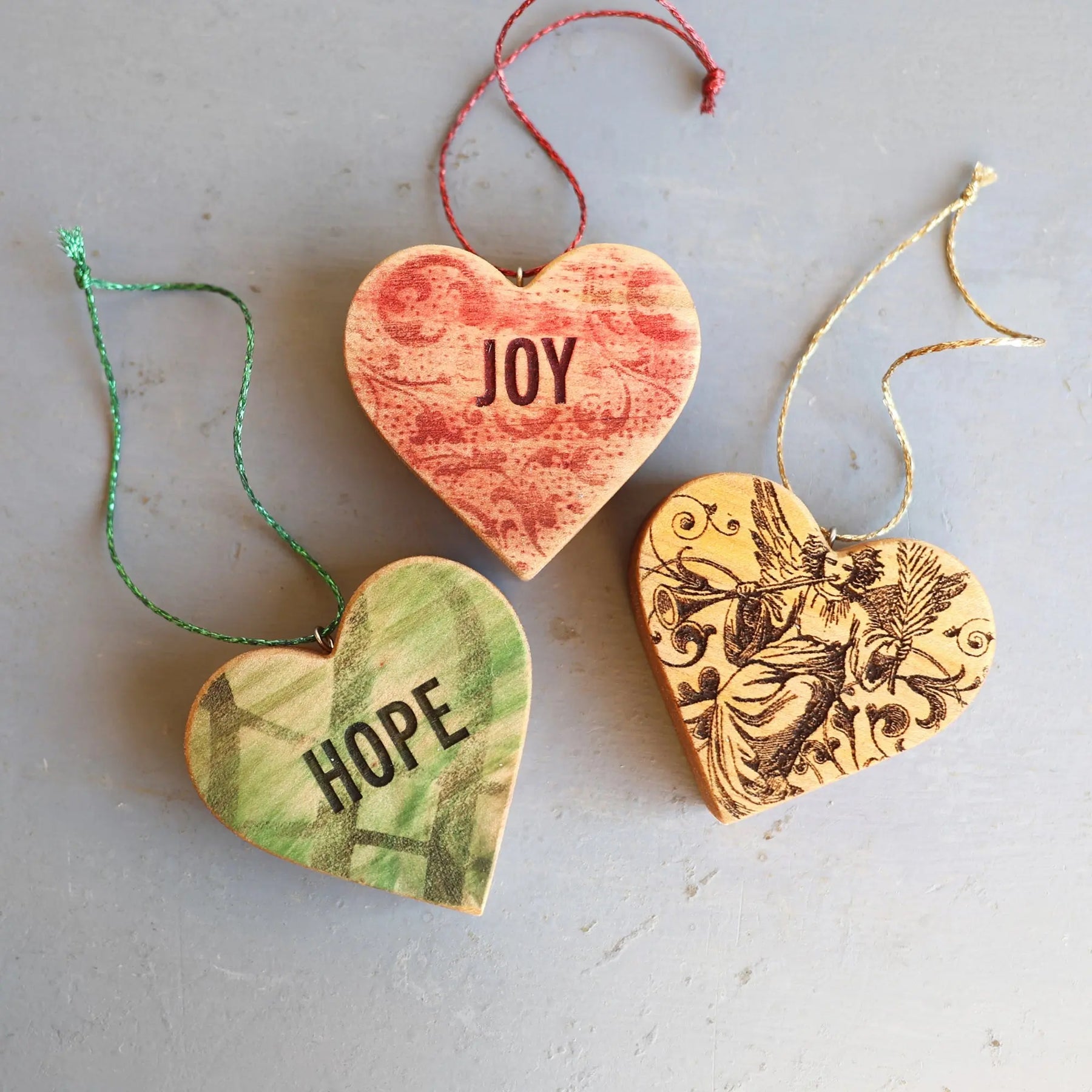 Christmas Carol Heart Ornaments by Dennehey Design Co., Southern home decor detail photo 4