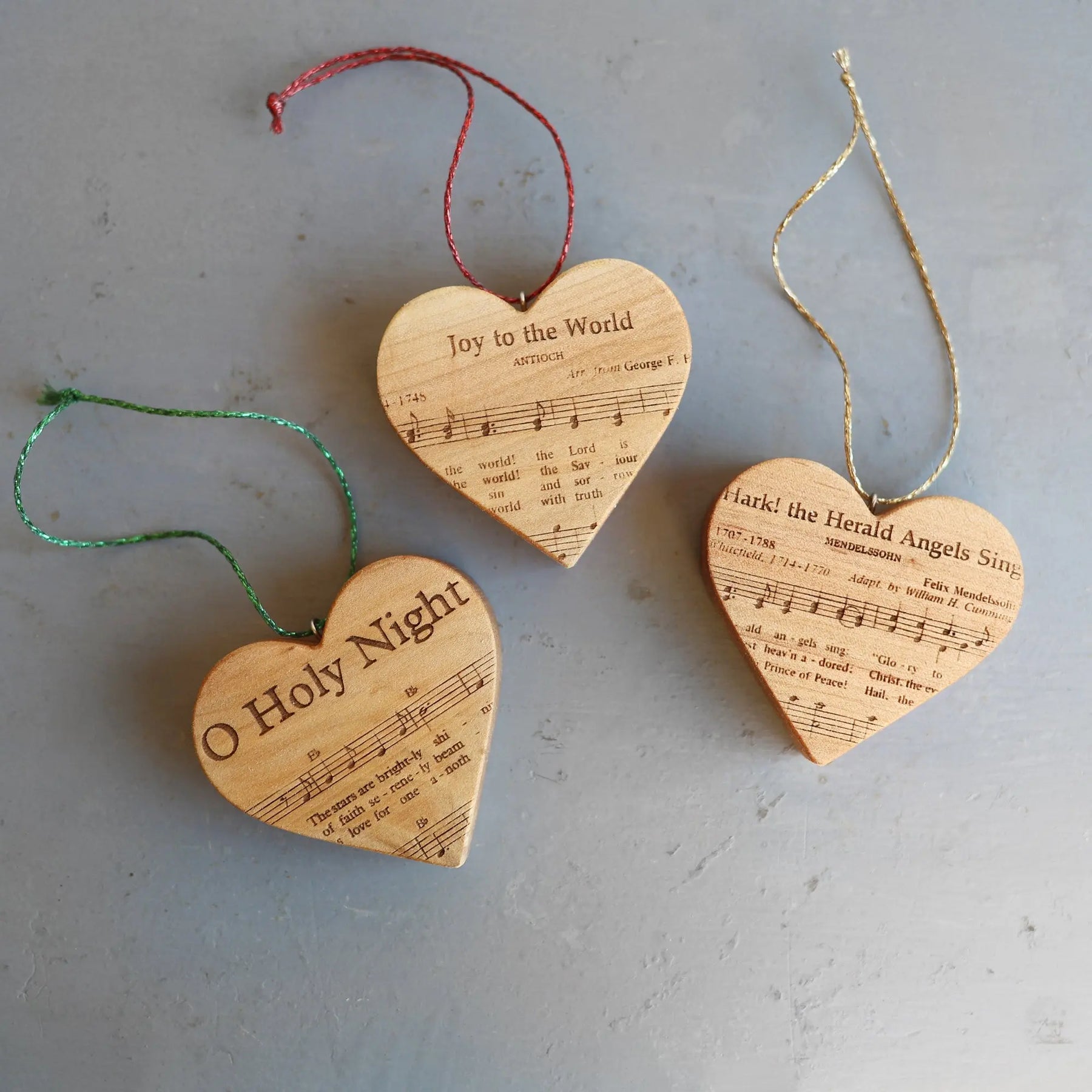 Christmas Carol Heart Ornaments by Dennehey Design Co., Southern home decor detail photo 5