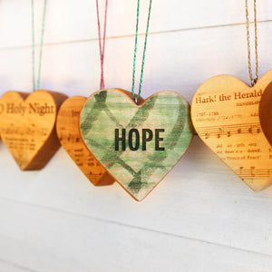 Christmas Carol Heart Ornaments by Dennehey Design Co., Southern home decor detail photo 6
