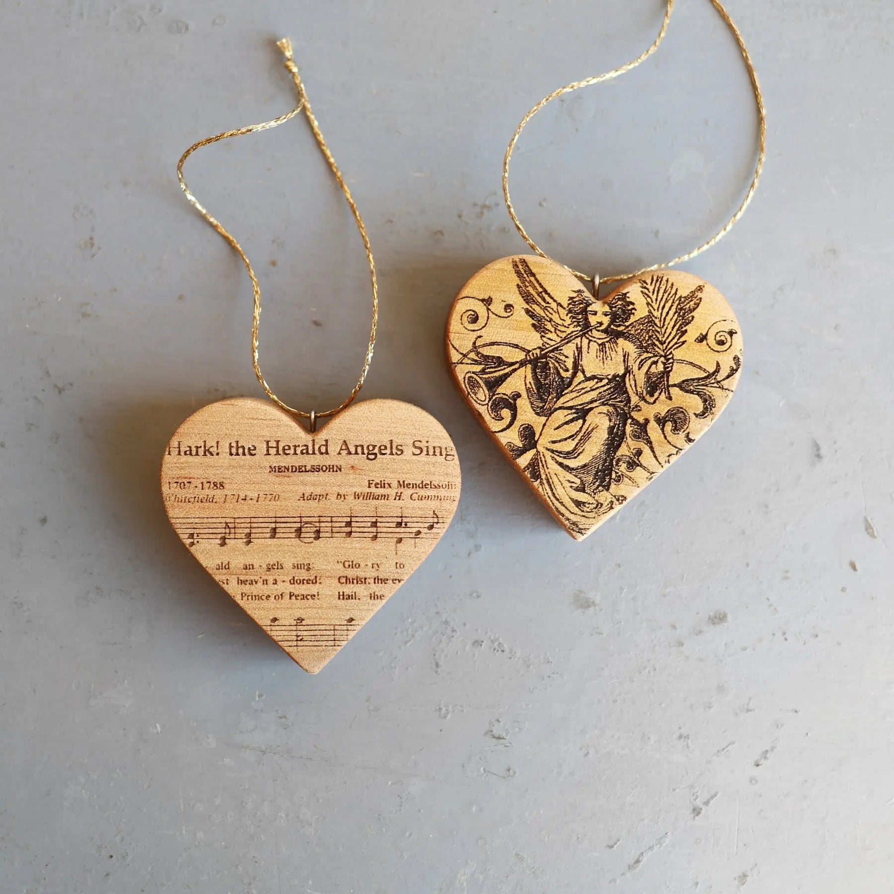 Christmas Carol Heart Ornaments by Dennehey Design Co., Southern home decor detail photo 9
