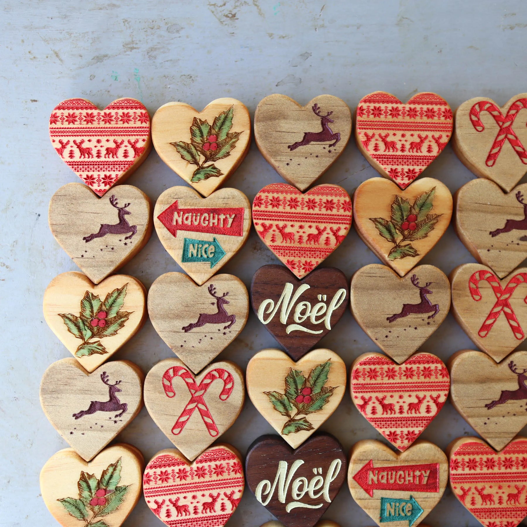 Christmas Hearts :: Engraved Sets by Dennehey Design Co., Southern home decor detail photo 2