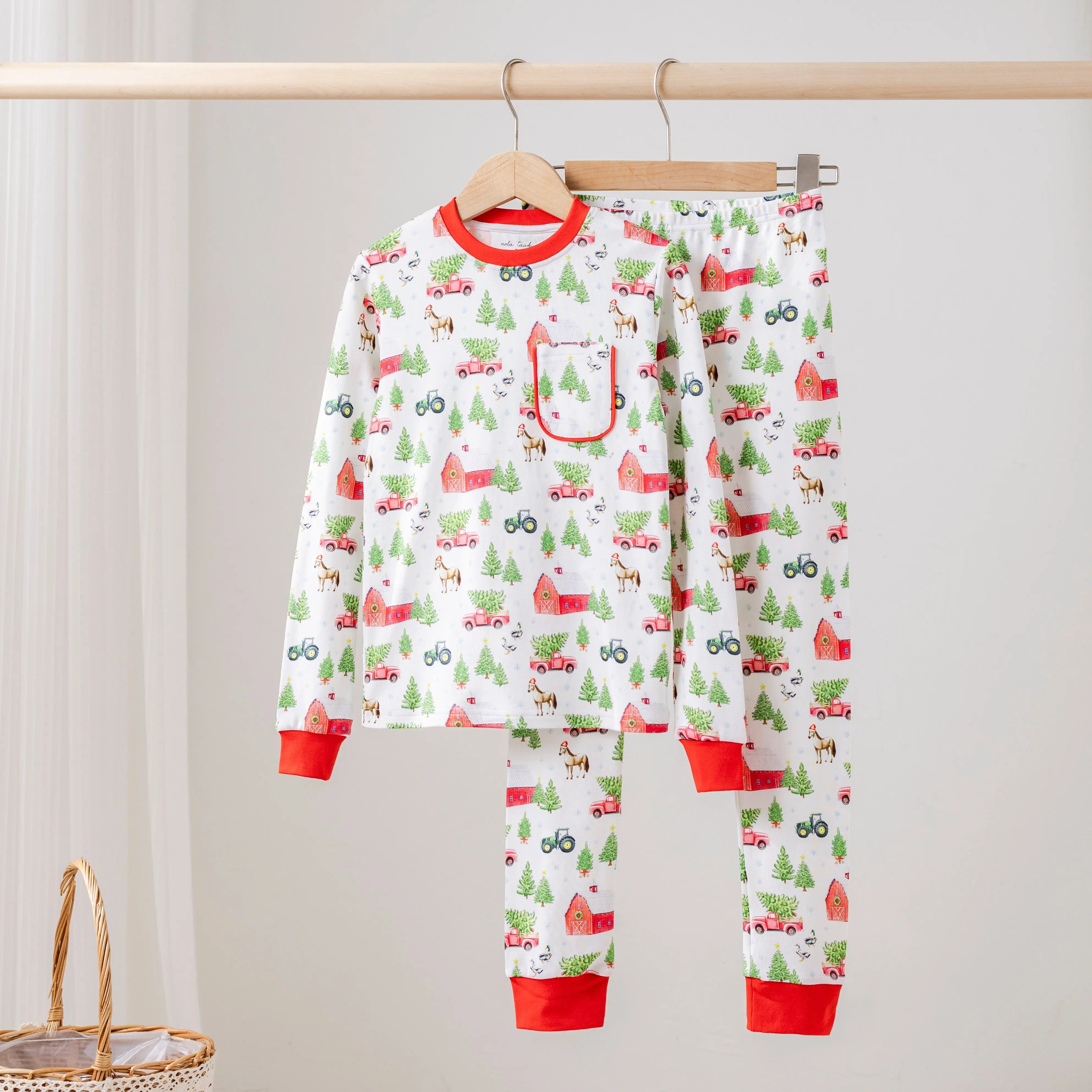 Christmas Tree Farm Organic Cotton Kids Pajamas by Nola Tawk, Southern food gift main product photo