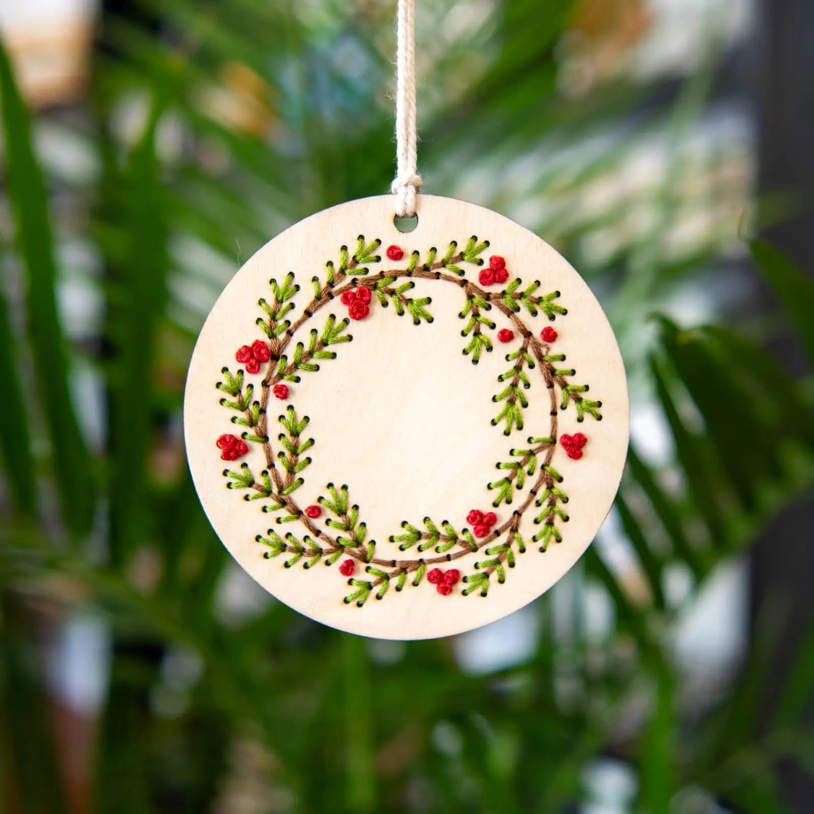Christmas Wreath Ornament Embroidery Kit by Still Magnolia, Southern home decor main product photo