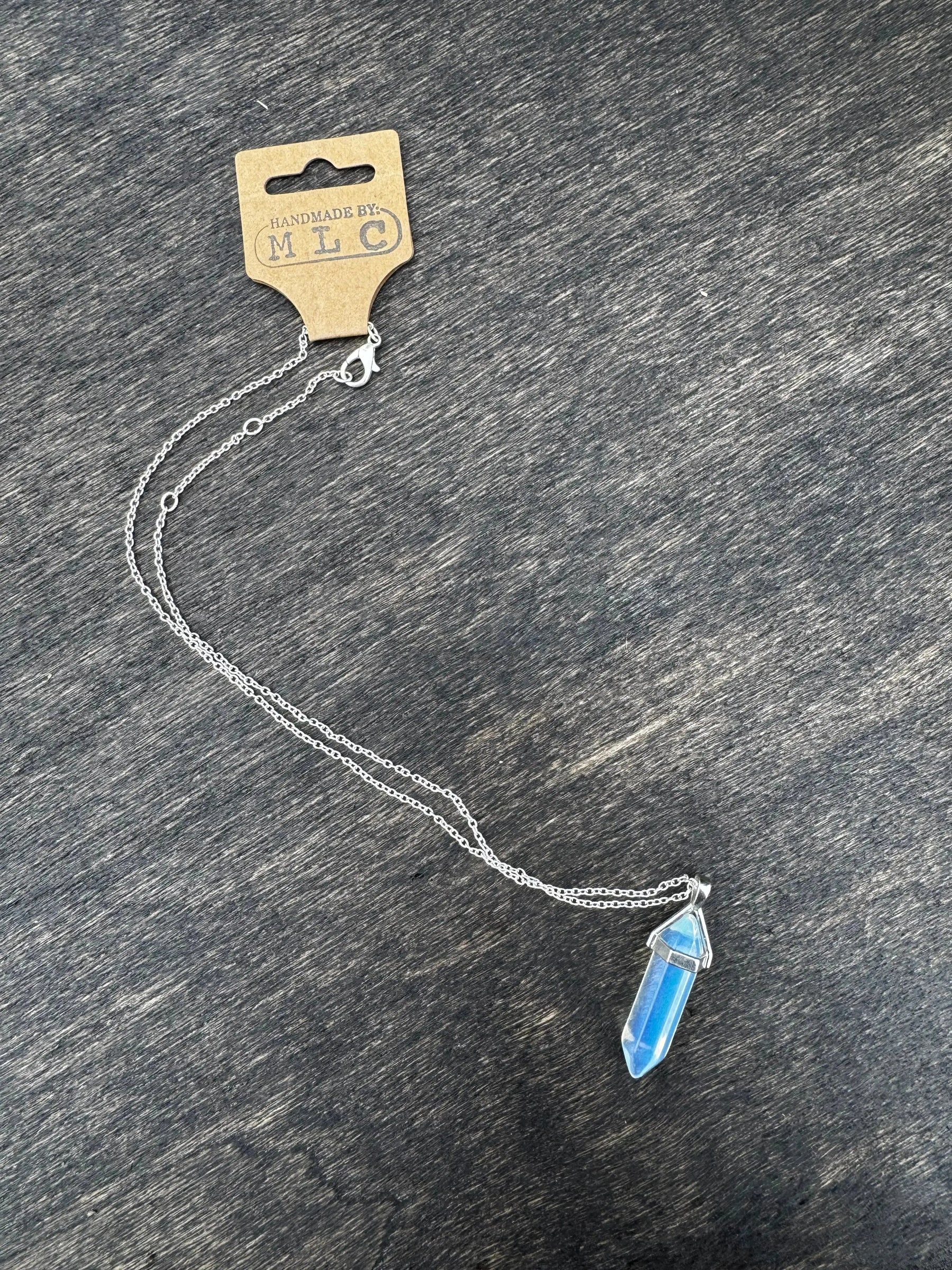 Clear Crystal Necklace | Cottagecore Crystal Jewelry Gift by Mushroom Lady Co, handmade jewelry main product photo