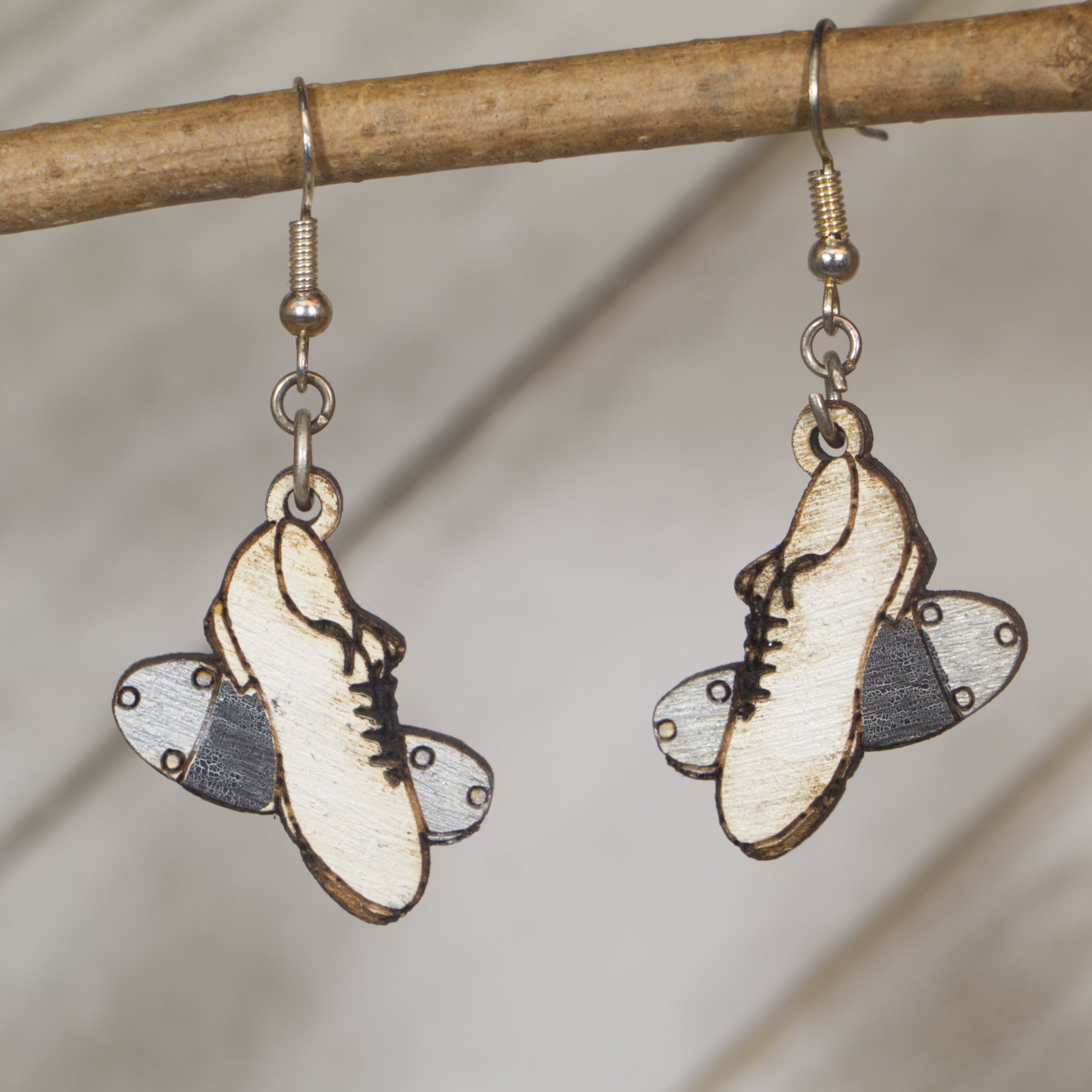 Clogging Shoes Wooden Dangle Earrings | Appalachian Dance Jewelry by Cate's Concepts, LLC