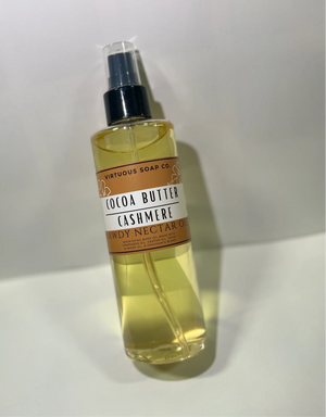 Cocoa Butter Cashmere bawdy oil by Virtuous Soap Company, natural skincare detail photo 3