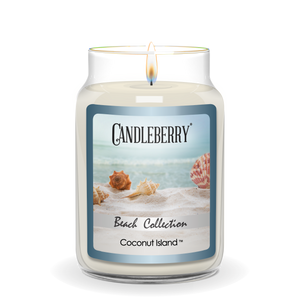 Beach Collection - Coconut Island™, Large Jar Candle (Collective) by The Candleberry® Candle Company, scented candle detail photo 2