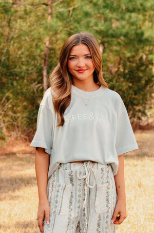 Coffee & Jesus Mock Tee by Southern Bliss Company, Southern food gift detail photo 3