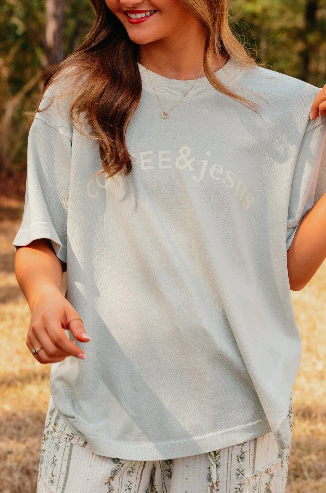 Coffee & Jesus Mock Tee by Southern Bliss Company, Southern food gift detail photo 7