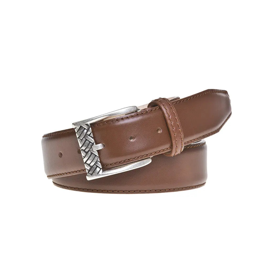 Cognac Italian Calf Leather Belt by Roger Ximenez: Bespoke Belts and Leather Accessories, handmade leather goods detail photo 3